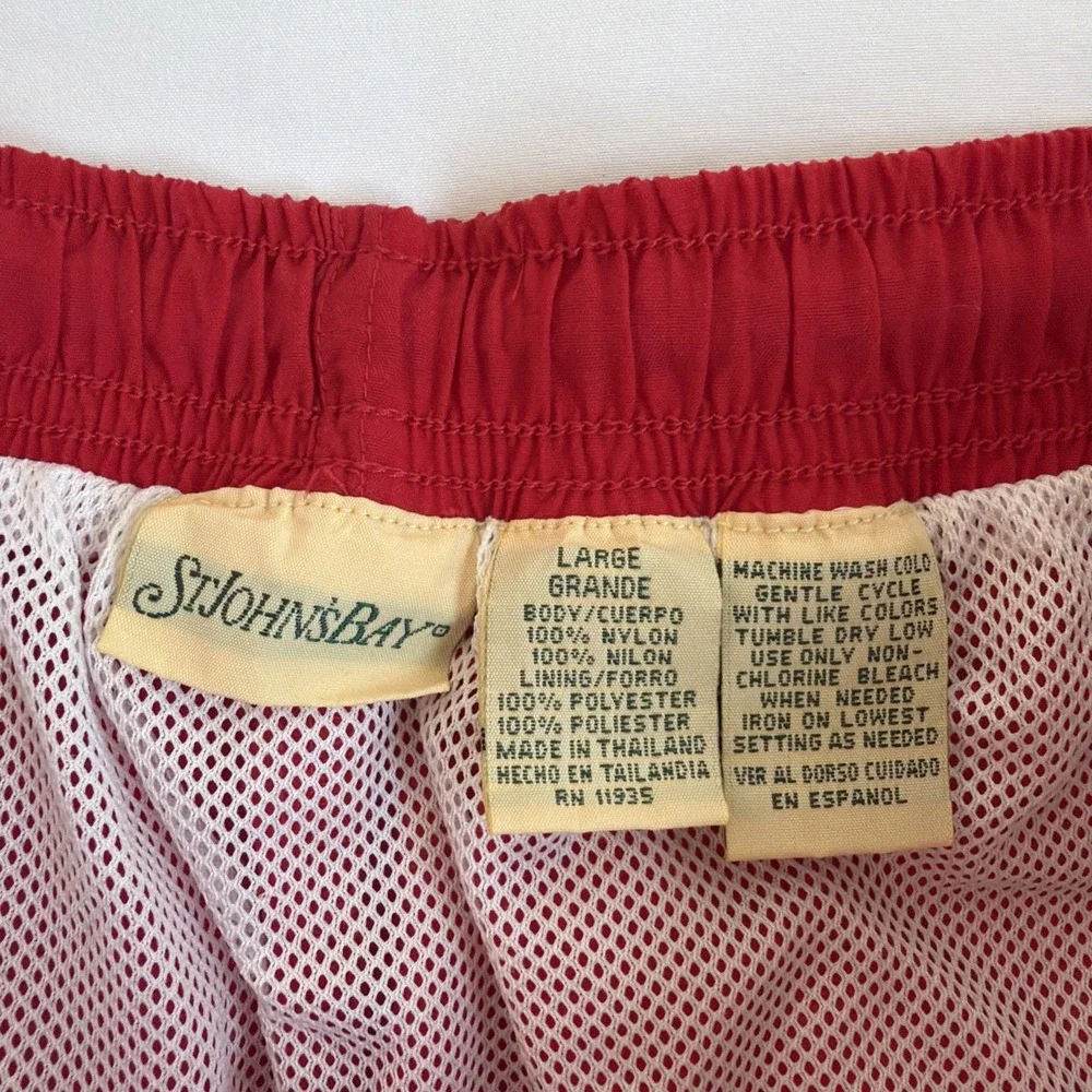 Y2K Vintage St. John's Bay Swim Trunks‎ Multicolor Color Block Mens Size Large